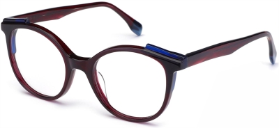 C3 Acetate Sunglasses Dark Red_Dark Blue_Blue Pattern