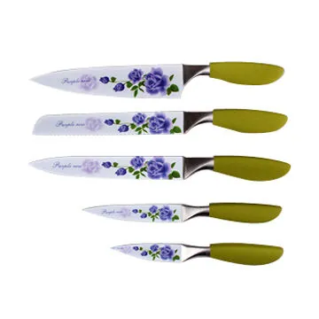 kitchen knife sets, special tree flower pattern blade
