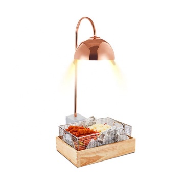 Professional Catering Buffet Solutions: White Rose Gold Copper Infrared Food Heat Preservation Lamps and Carving Station