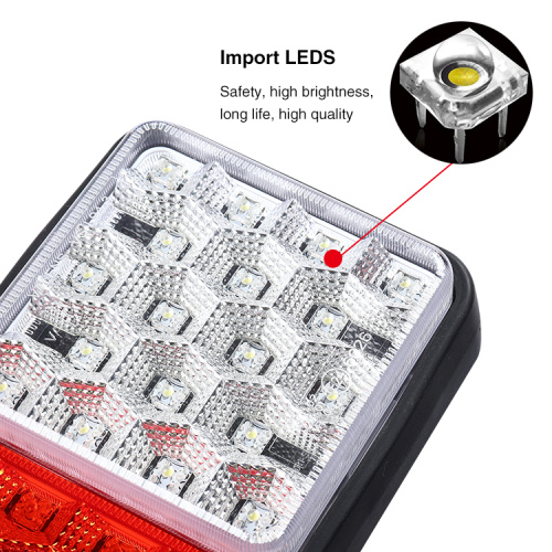 Tail Light Brake Running Turn Sinyal Mbalik Mbalikaken Lampu Tail Cahya IP6ROOF kanggo 12-24V Treler Treler 12-24V Van RV Ligh