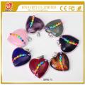 Natural Heart Gemstone Pendant with Seven Chakras Stone