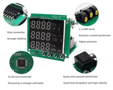 Three phase energy meter with LED display