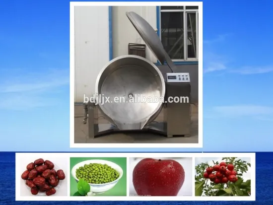 Gas heating boiling jacket cooking machine for beans