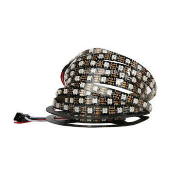 1m WS2812B RGB LED Strip Light - 144 LEDs, 5050 SMD, Waterproof IP20, Black PCB, 5V