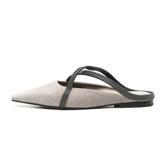 Women's Stylish Flat Sandals with Crystal Toe Loops