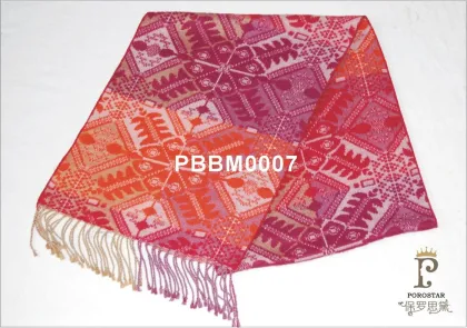 Customized Woven Silk Scarf Oblong For Lady , Hand Painted Scarf