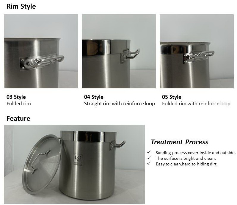 High hardness household stainless steel soup pot
