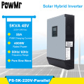 5KVA Pure Sine Wave Hybrid Solar Inverter 48V 220V Built-in 50A PWM Charge Controller and AC Charger with Parallel Kit Inside