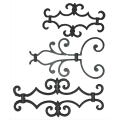 Decorative wrought iron railing components