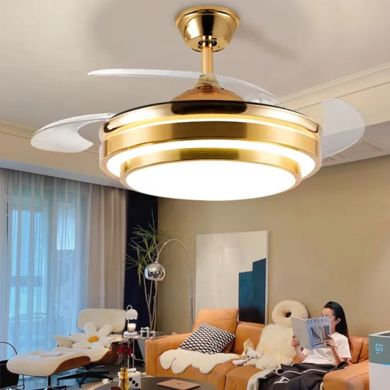 Multi-Function ABS Blades All Copper Retractable Ceiling Fan with LED Light and Remote