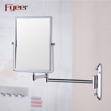Fyeer Attractive Double Side Wall Brass Rectangle Vanity Mirror