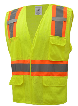 High Visibility Two Tone 5 Points Breakaway Safety Vest 100% Polyester Mesh