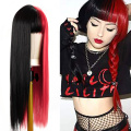 Long Straight Two Tone Color Cosplay Synthetic Wig