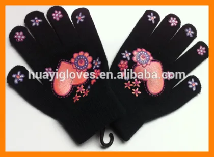 Solid Color Magic Gloves with Rubber Printing