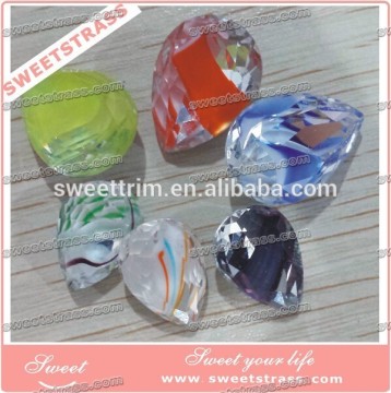 glass crystal with metal claw, large sew on glass