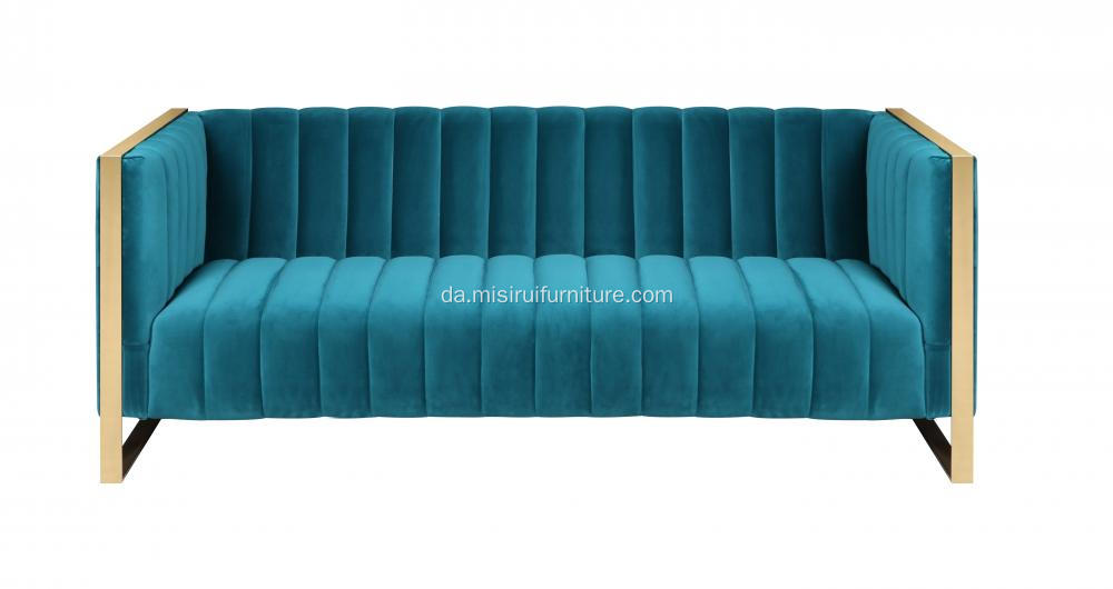 American Light Luxury Blue Fabric Sofa Set