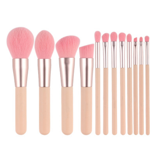 12pcs soft brush pink hair makeup brushes set