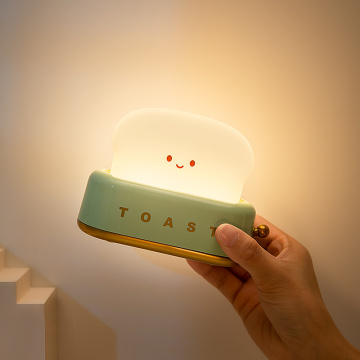 Creative LED Bread Maker Night Light - USB Charging Dimming Table Light for Girls