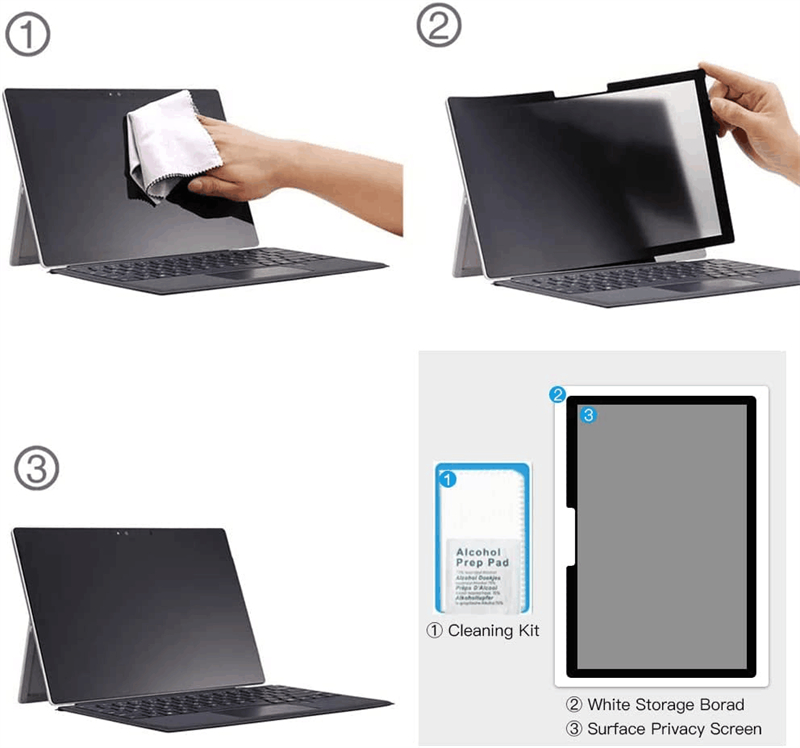 Technical Anti-Glare Removable Frame Privacy Filter Surface