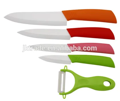 Wholesale modern 5pcs knife set kitchen white blade ceramic knives with ceramic handle