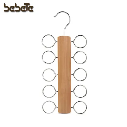 Wooden Shoe Hanger with 4 Hooks