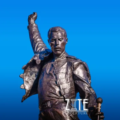 Customized famous musician sculpture bronze freddie mercury statue