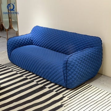 Qiancheng Modern Luxury Blue Velvet sofa dua tempat duduk untuk ruang tamu
