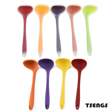 Cucchiai di zuppa di silicone traslucida all'ingrosso - utensili da cucina multifunzionale