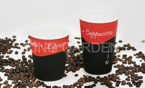 8oz eco friendly ripple wall take away hot drinking paper cup