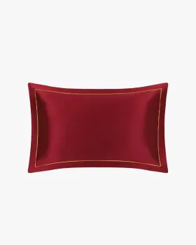 19 Momme Envelope Silk Pillowcase With Gold Piping Queen Standard