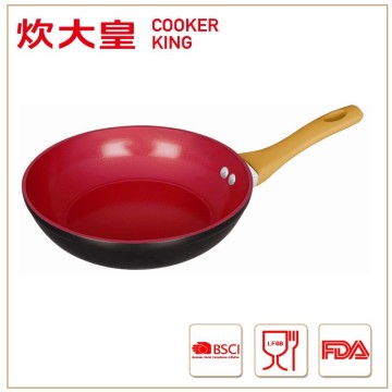 28cm Forged aluminium deep frying pan with color ceramic coating
