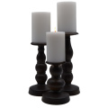 Black Wooden Table Votive Candle Holders