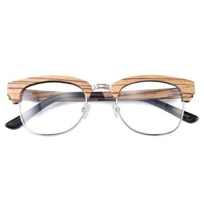 Metal Half Frame Wooden Optical Frame
