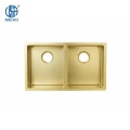 Latest 1.5mm Gold Double Basin Kitchen Sink