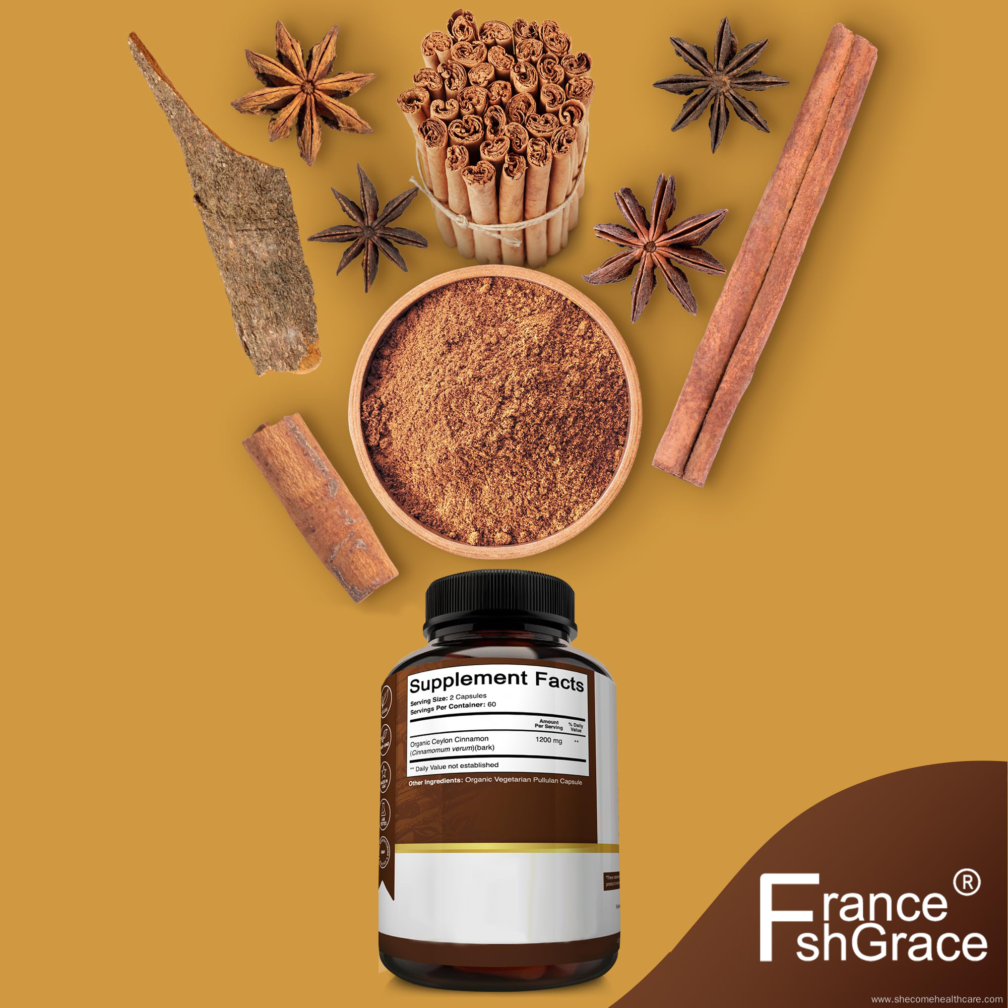 Ceylon Cinnamon Supplement Antioxidant Cinnamon capsules