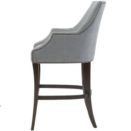 High-End Contemporary Hotel Restaurant Velvet Bar Chairs