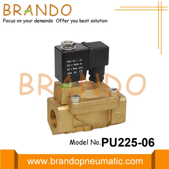 3/4'' PU225A-06 1'' PU225A-08 Brass Solenoid Valve 24VDC