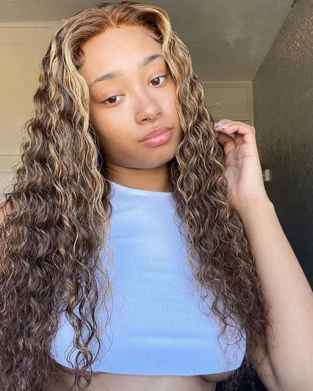 Annione Hair Vietnam Paypal Highlighted Human Hair Full Lace Wig Deep Wave