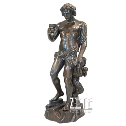 Metal craft life size bronze bacchus sculpture