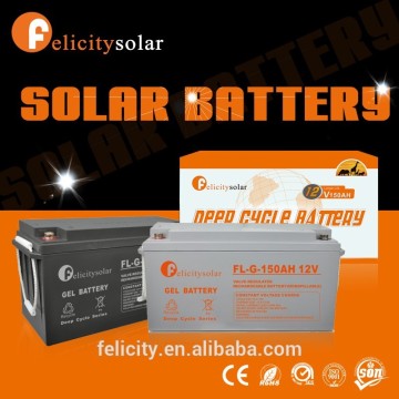 Guangzhou Battery Factory 150AH 12V deep cycle soalr gel battery for solar home system