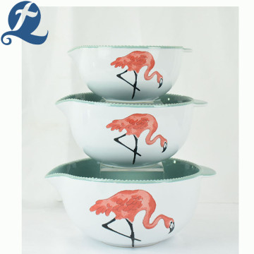 Custom high quality popular printed pointed mouth bowl