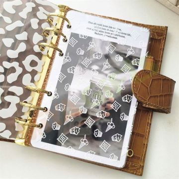 Transparent Plastic Dashboard Insert Divider with Custom Floral Printing for Planner Agenda Binder