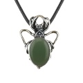 Green Aventurine 13X18mm Cabs Antique Silver Alloy Spider Pendant for DIY Making Jewelry