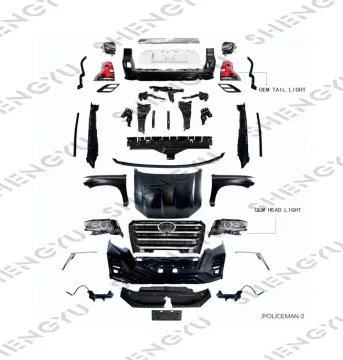 Police-Style Car Body Kits for Prado 2011-2017 to 2022: Front and Rear Bumpers with Grille and Auto Lamps