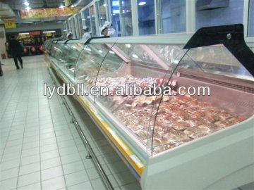Curved Meat Glass Case, Curved Glass Freezer
