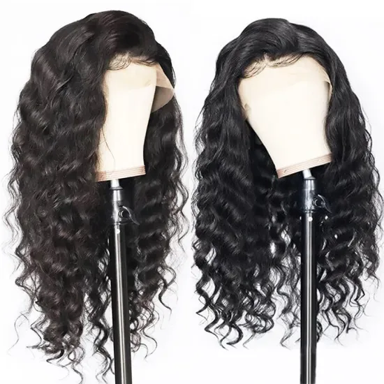 Cuticle Aligned Virgin Indian Hair Raw Unprocessed Lace Frontal Wig Loose Deep Wave For Black Women Human Hair Lace Front Wigs
