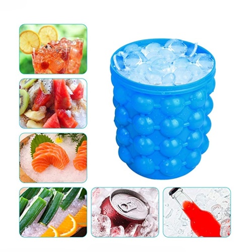 Seau à glace portable en silicone de qualité alimentaire pour les voyages