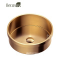 Transparent Round Gold Bathroom Sink: Stylish Sanitary Ware and Hand Basin