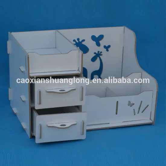 Desktop Storage Box Wooden Board DIY Organizer Shelf Office Supplies Storage Boxes Paper Files Slot