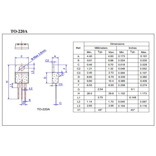 Voltage stability 600V BTA12-600C TO-220A Triac